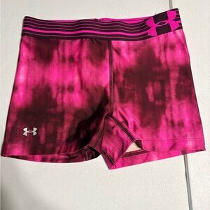 Under Armour Women's Pink and Black Athletic Shorts